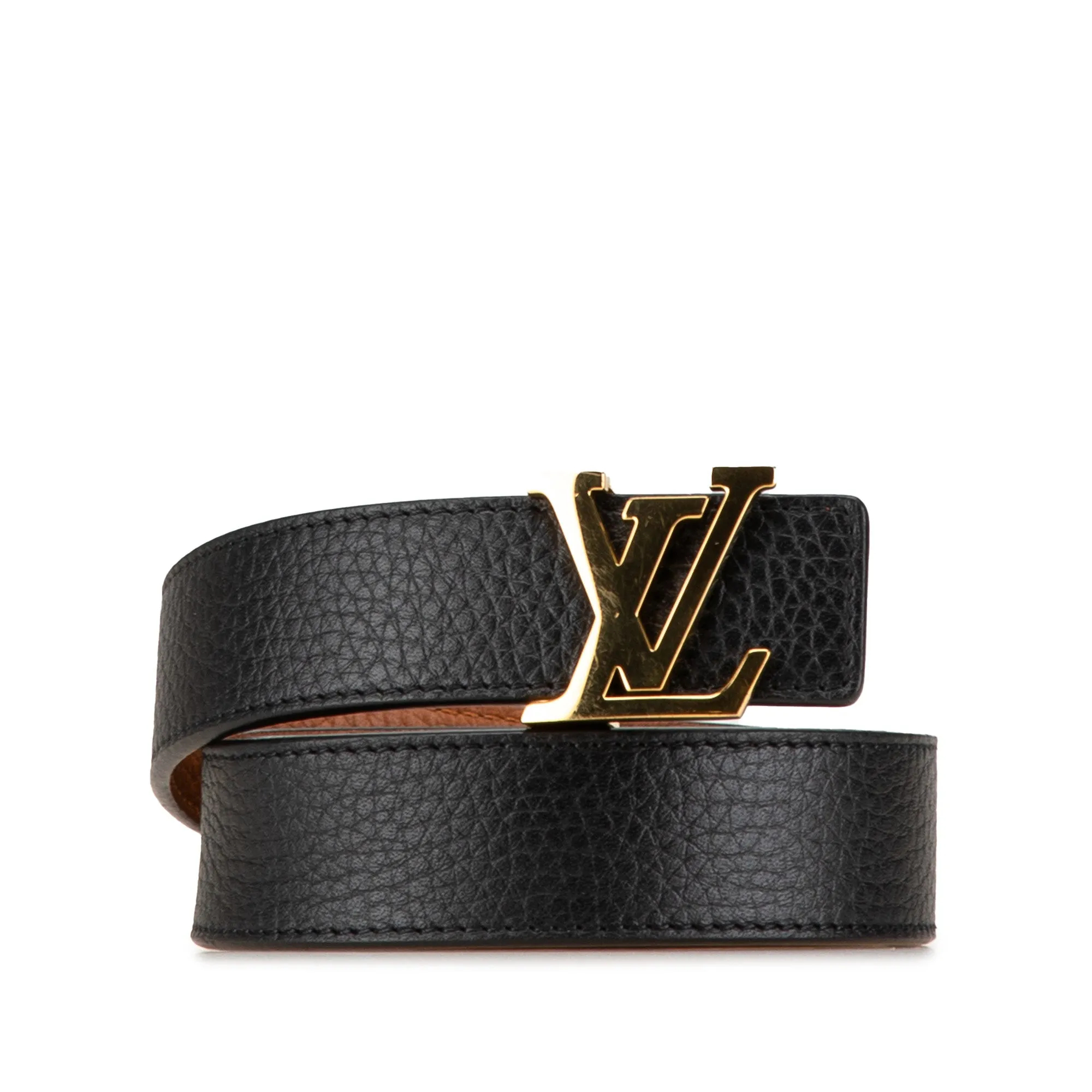 Black Louis Vuitton Leather Initiales Belt