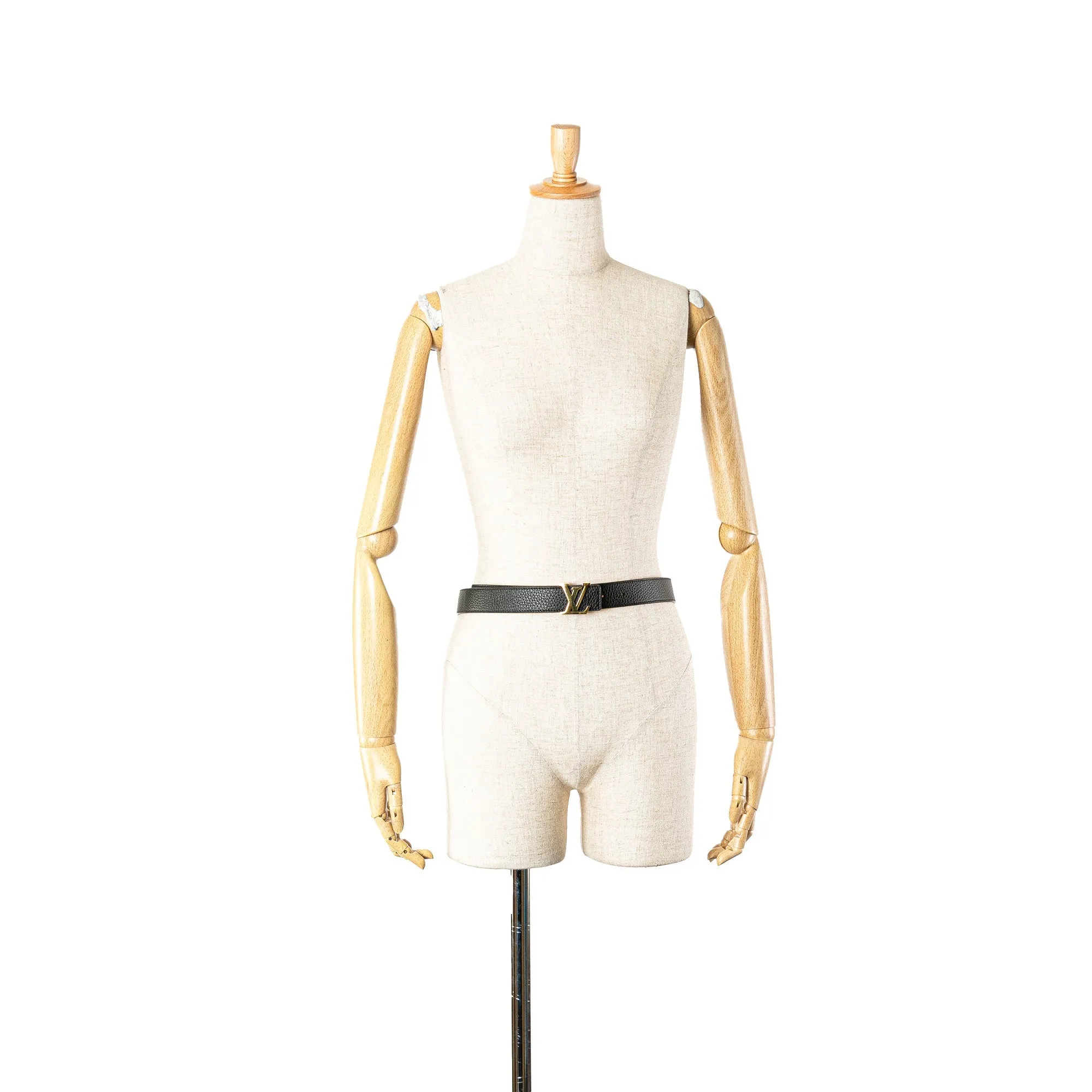 Black Louis Vuitton Leather Initiales Belt