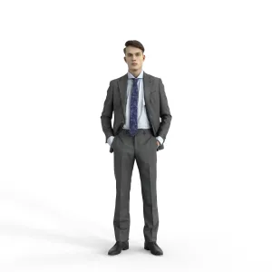 Business Man | bman0312hd2o03p02s | Ready-Posed 3D Human Model (Man / Still)