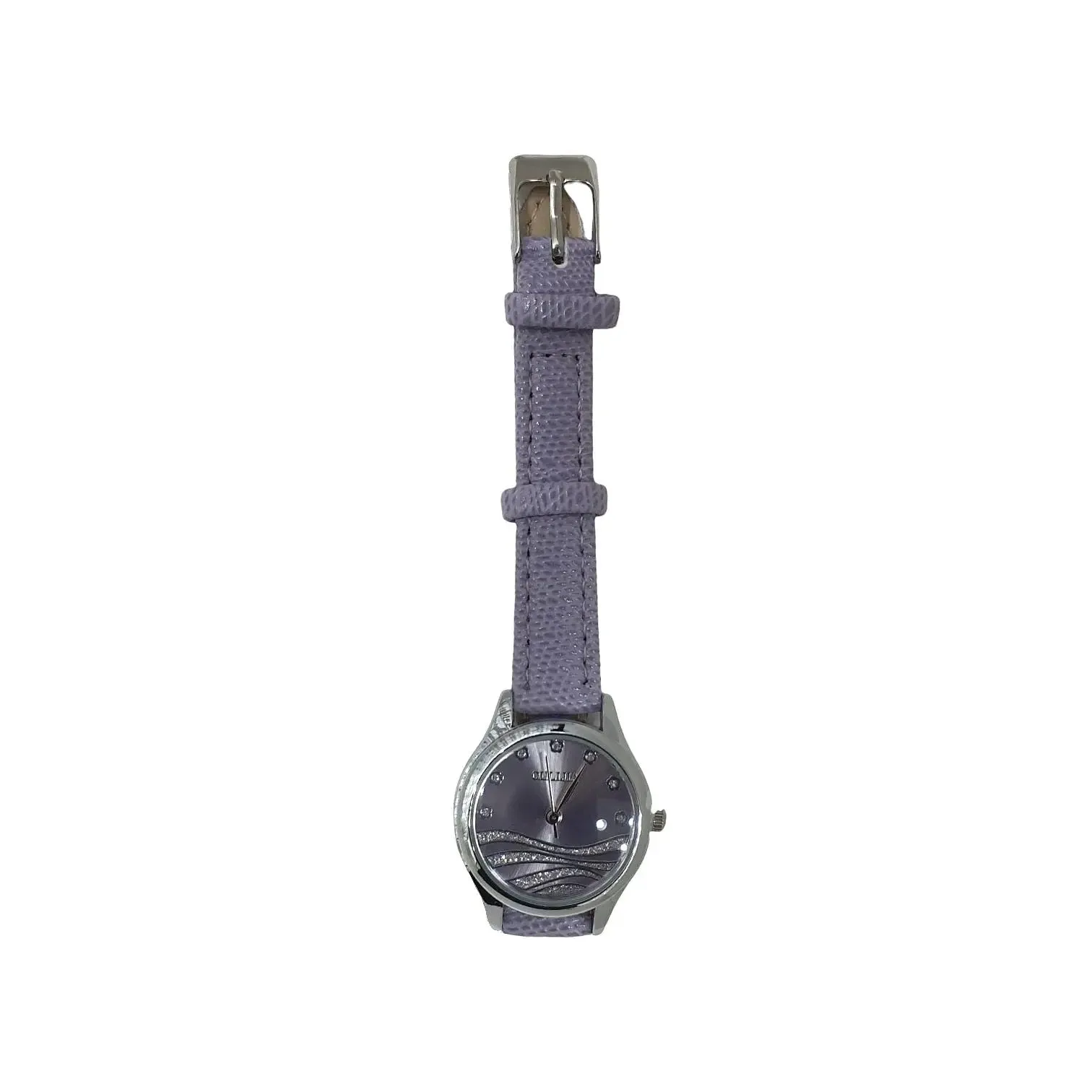 Elegant Wave Dial Leather Watch