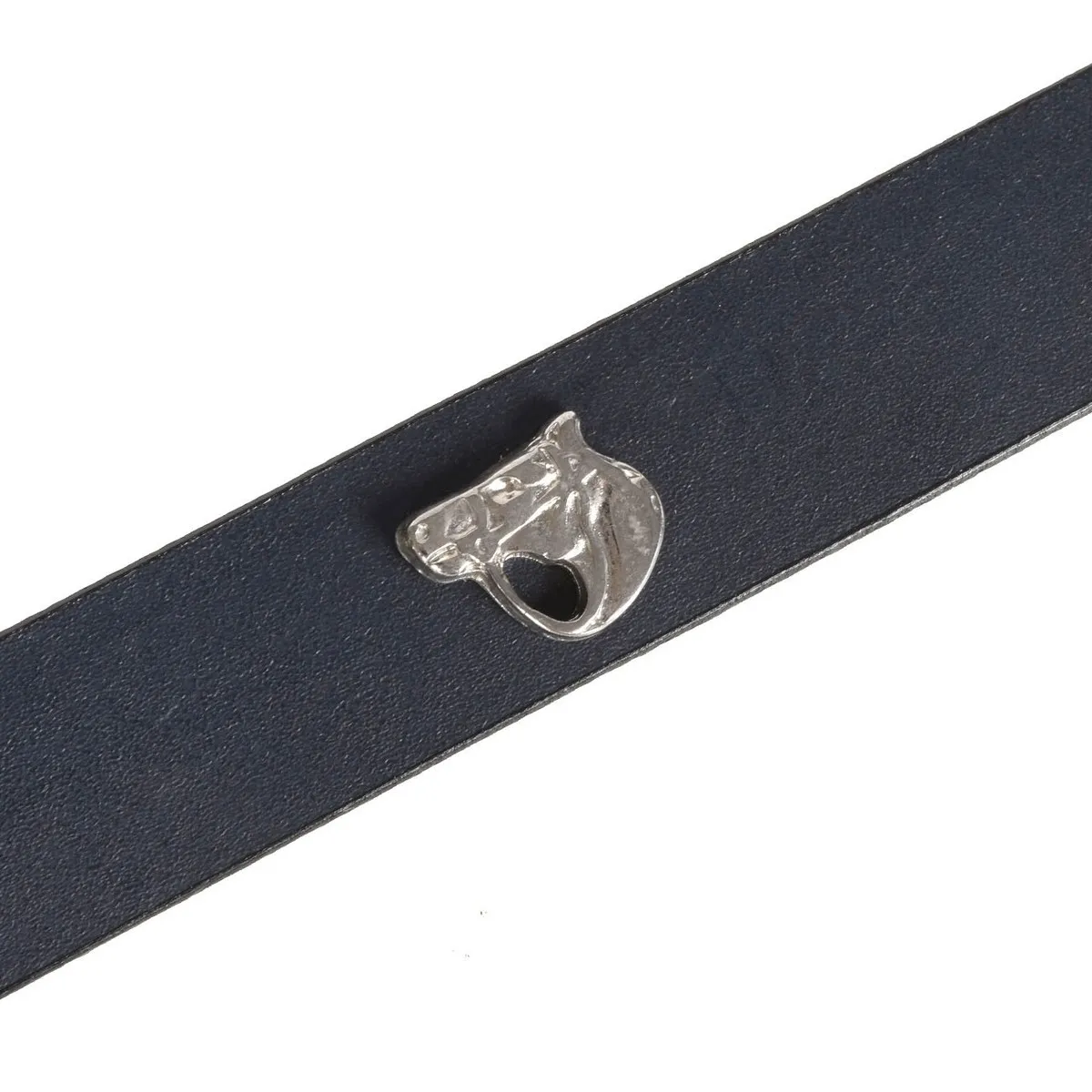 LEATHER BELT WITH HORSE HEAD 2,5CM BY EMMEDI Blue