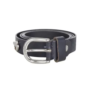 LEATHER BELT WITH HORSE HEAD 2,5CM BY EMMEDI Blue