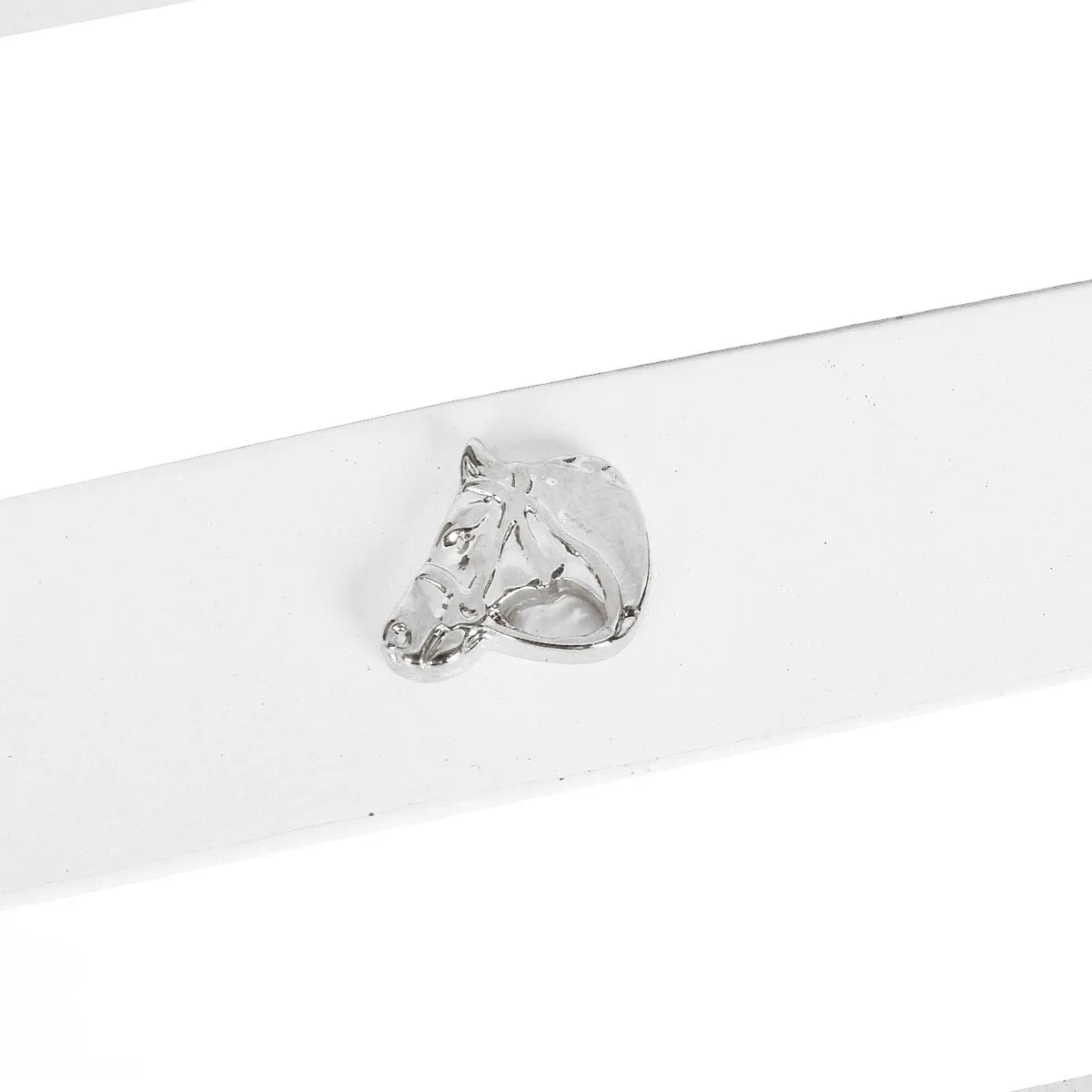 LEATHER BELT WITH HORSE HEAD 3CM BY EMMEDI White