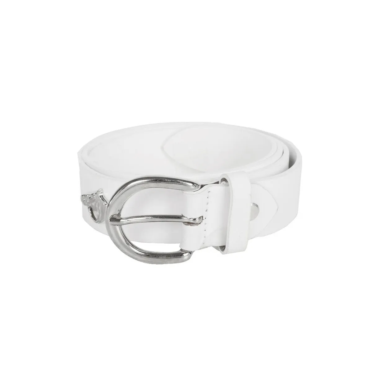 LEATHER BELT WITH HORSE HEAD 3CM BY EMMEDI White