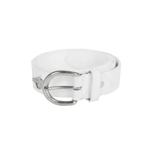 LEATHER BELT WITH HORSE HEAD 3CM BY EMMEDI White