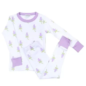 Magnolia Baby Girls Lavender Rosebud Long Pajamas