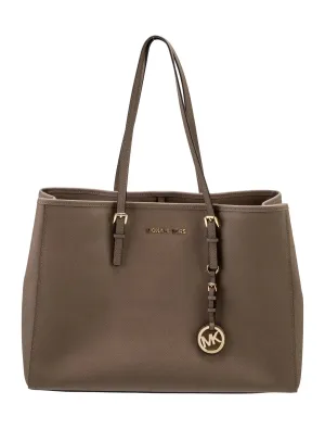 Michael Kors Jet Set Travel Medium Tote Brown Crossbody Handbag Bag Purse New