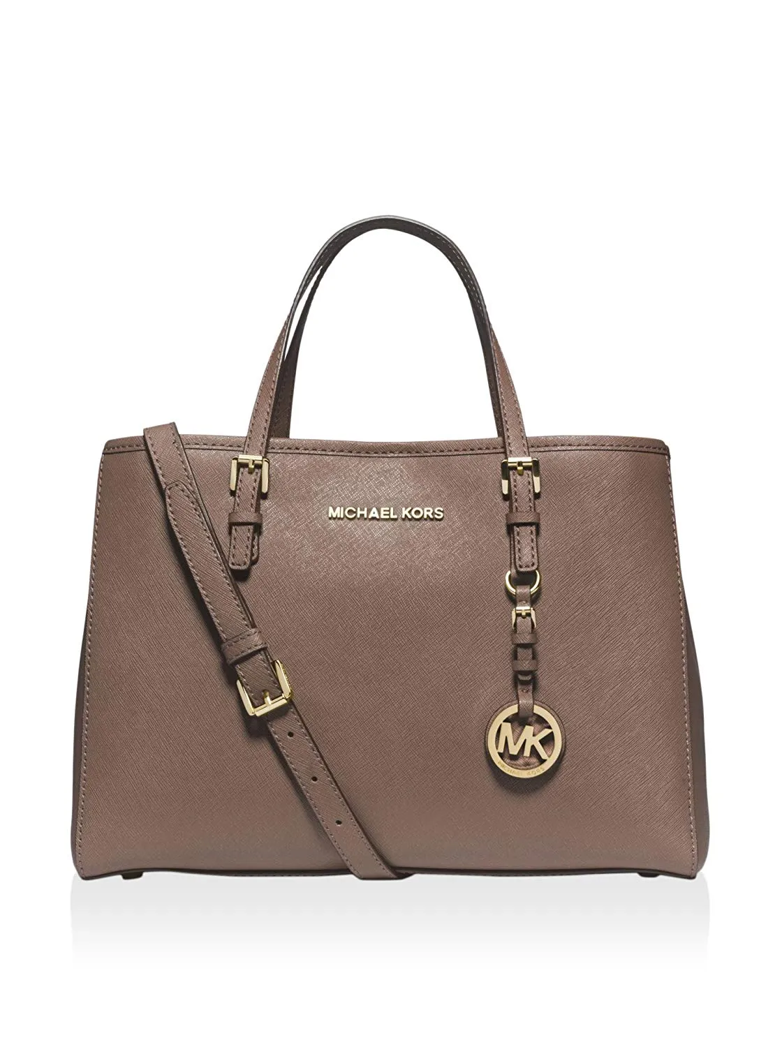 Michael Kors Jet Set Travel Medium Tote Brown Crossbody Handbag Bag Purse New