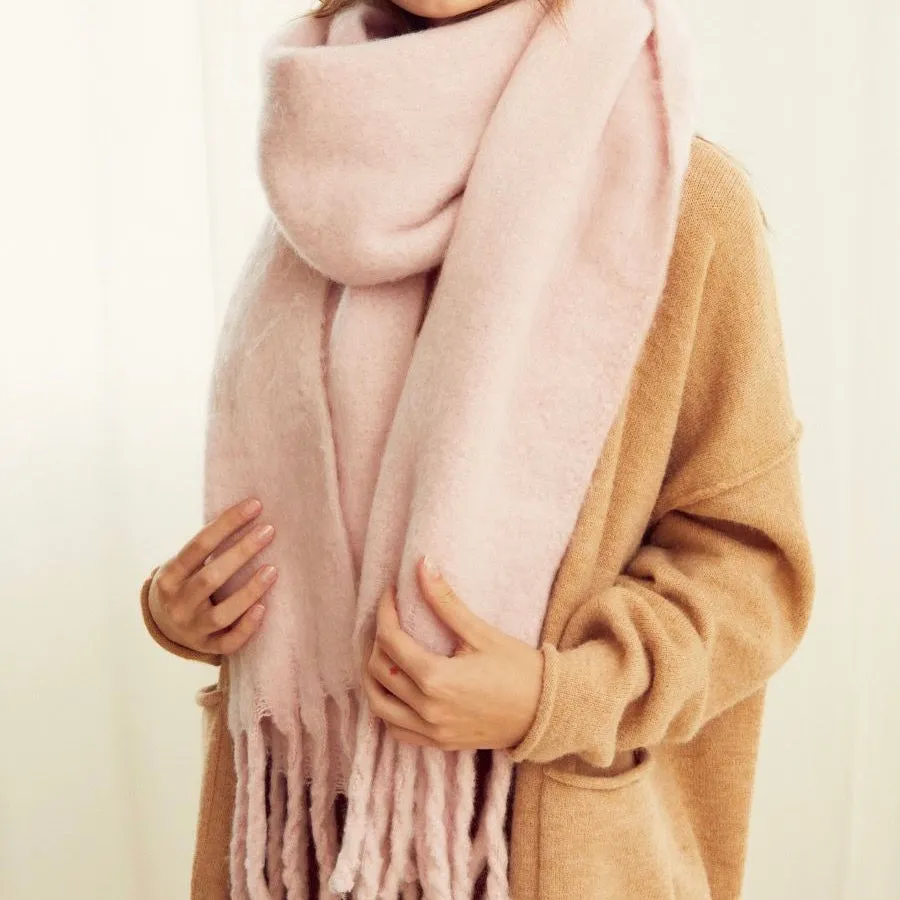 Nicki Dusty Lilac Pink Fringed Scarf