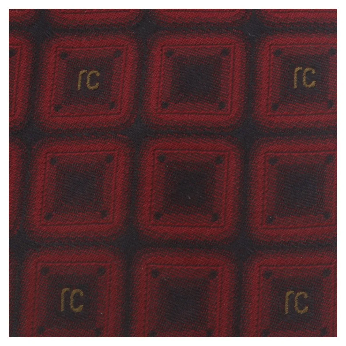 Roberto Cavalli ESZ033 02000 Red Geometric Square Tie