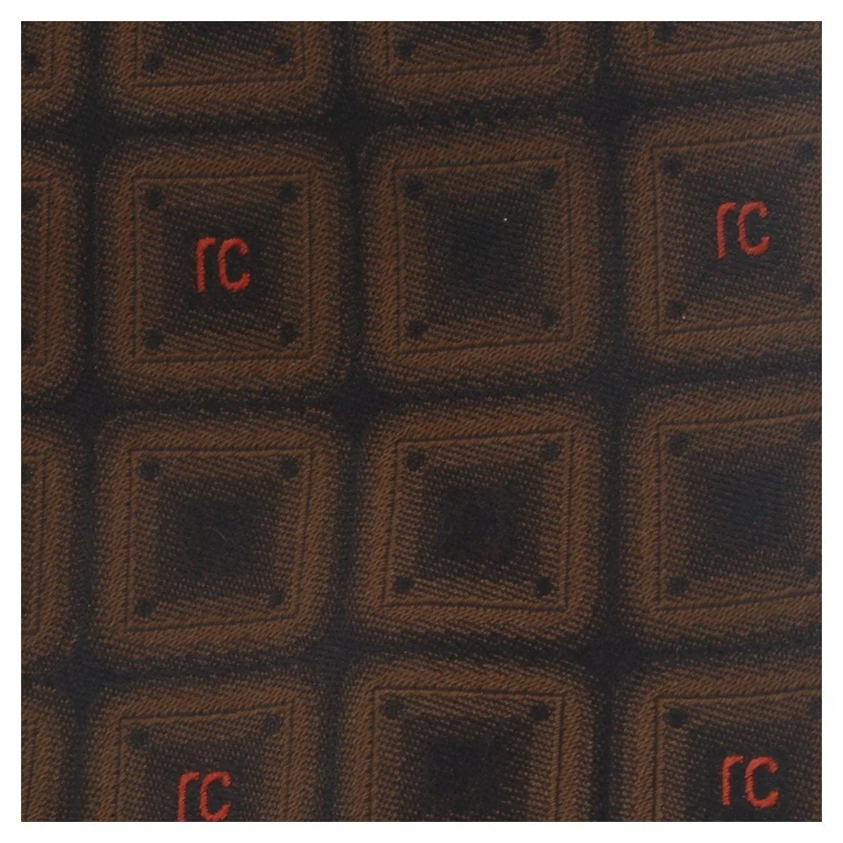 Roberto Cavalli ESZ033 03503 Brown Geometric Square Tie