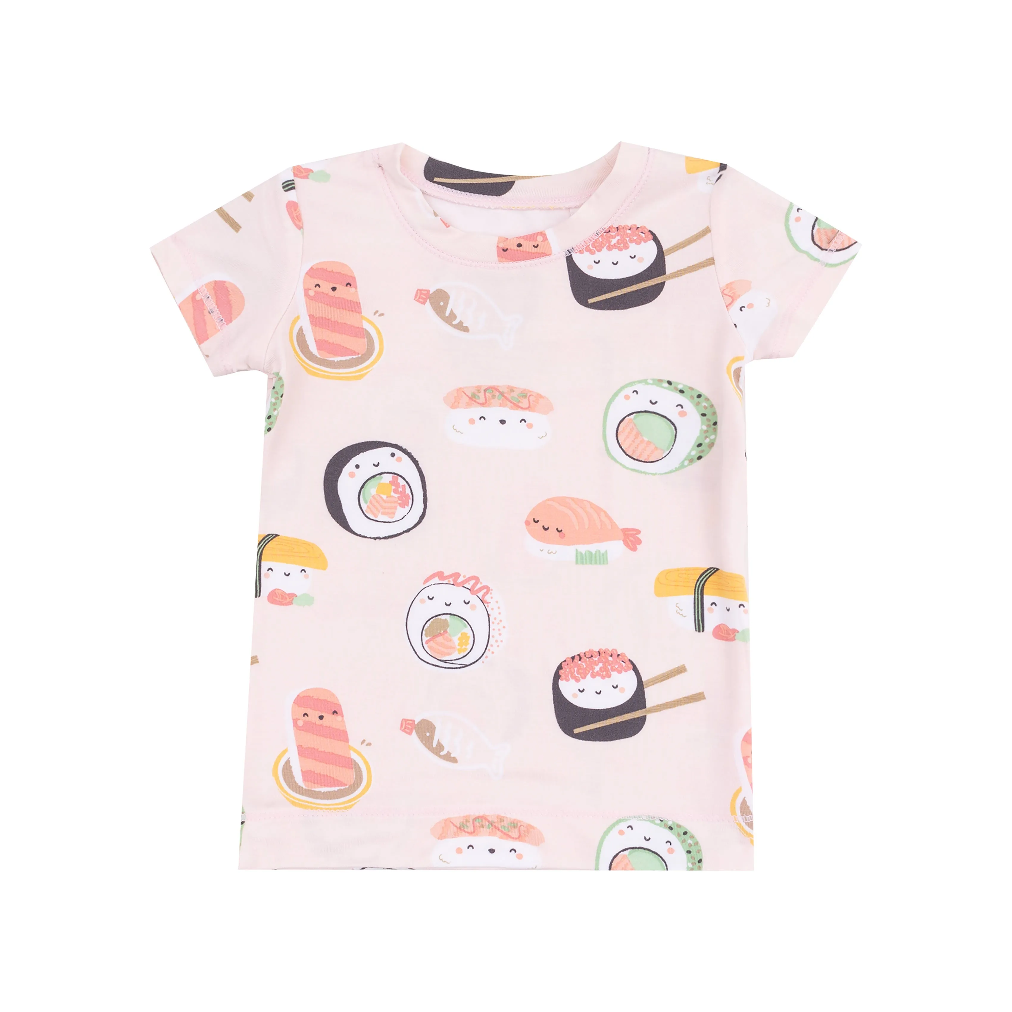 Sushi Shortsleeve Loungewear Set - Pink