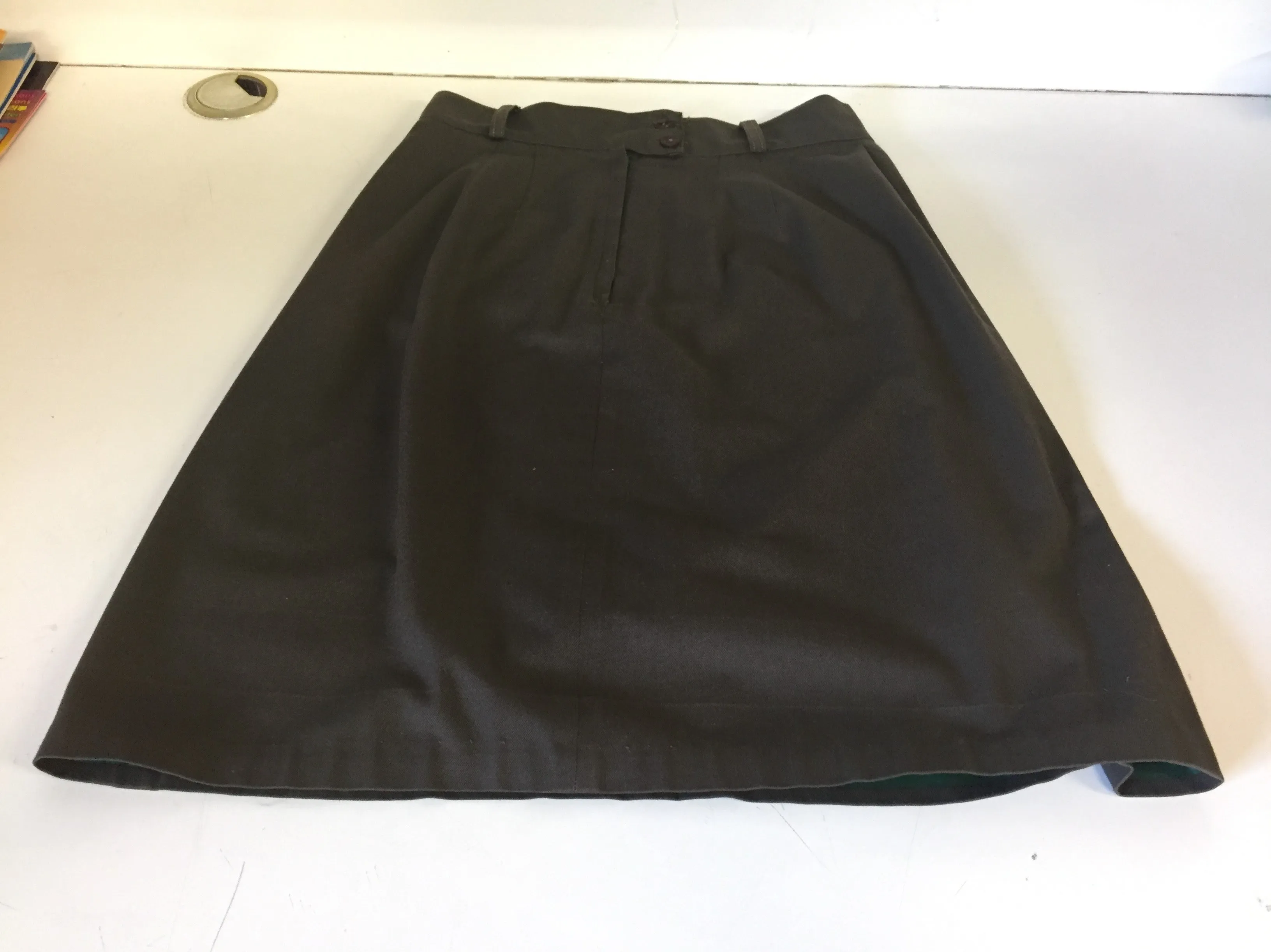 Vintage 1970's 80's Brownish Gray Businesses Mini Skirt