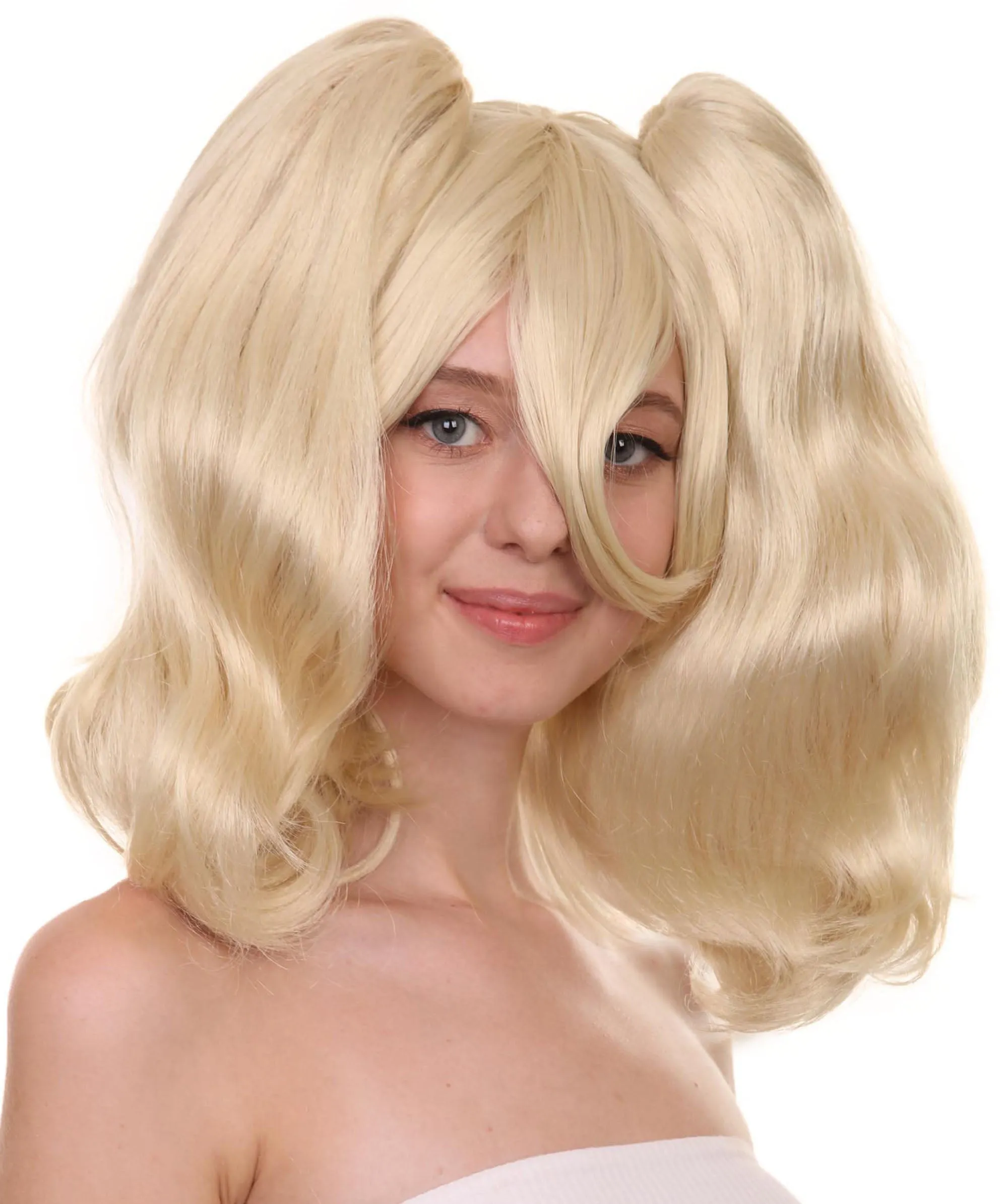 Women’s Superhero Pigtails Wig | Blonde TV/Movie Wig | Premium Breathable Capless Cap