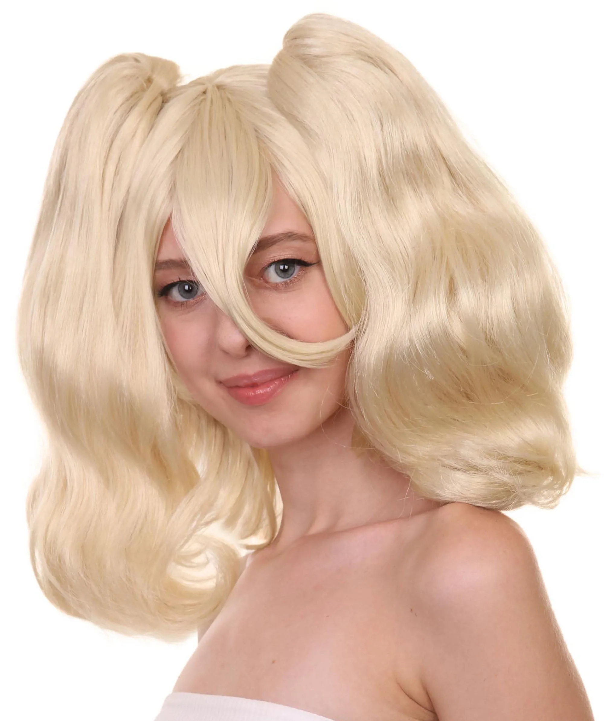 Women’s Superhero Pigtails Wig | Blonde TV/Movie Wig | Premium Breathable Capless Cap